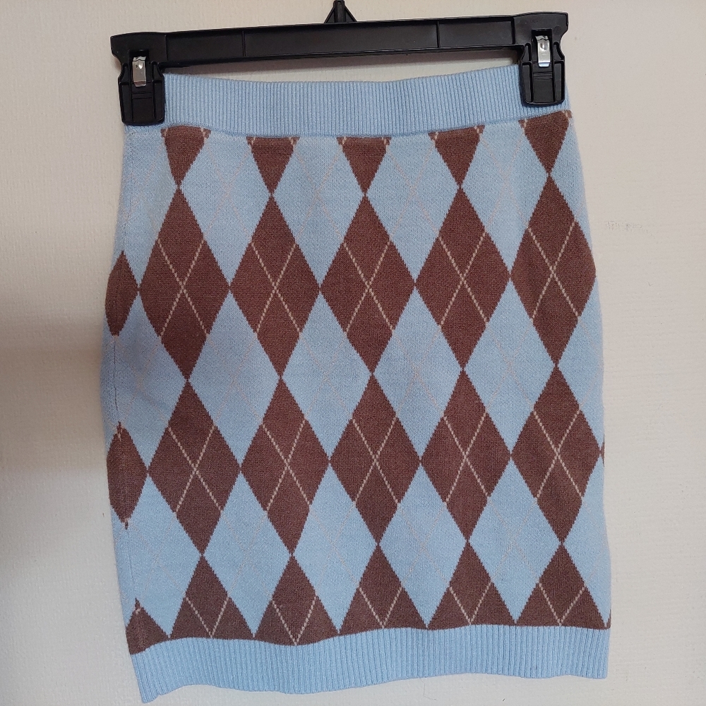 [Haute Monde] Knit Argyle Skirt